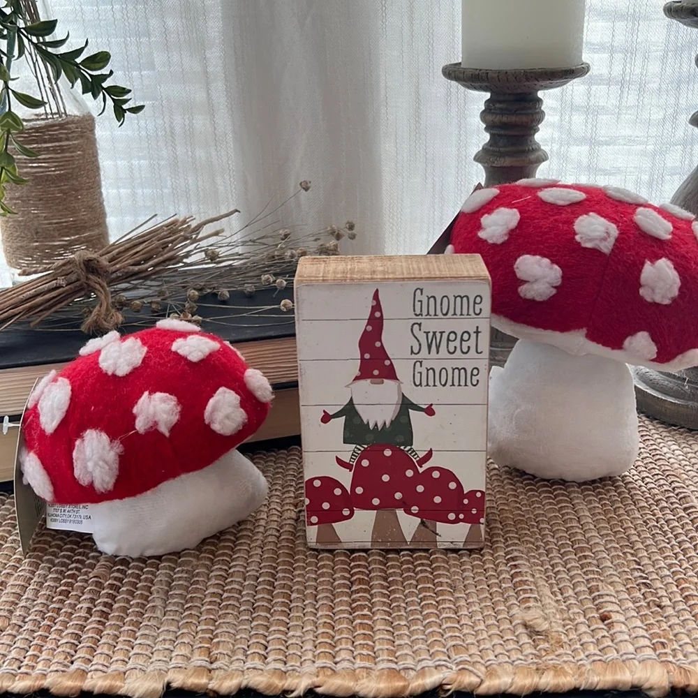 ❤️🍄 Mushroom gnome spring summer fall decorative shelf decor - Picture 1 of 4